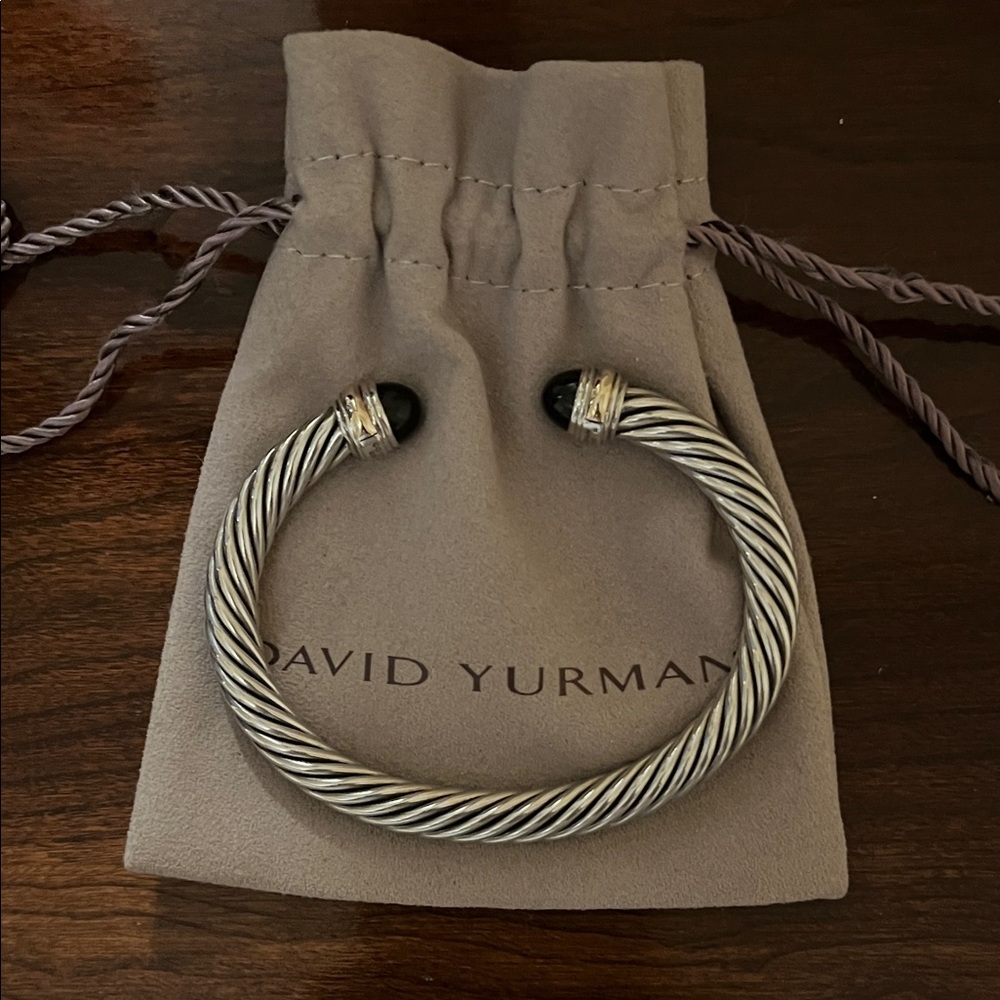 David Yurman Silver and Black Cable Cuff